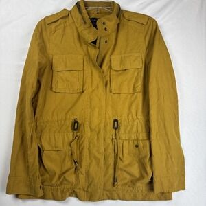 Love Tree Utility Jacket Women's Small Mustard Yellow Anorak Drawstring Coat